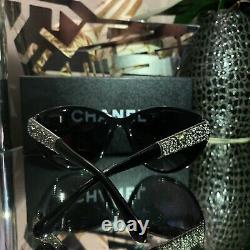 Lunettes De Soleil Chanel Edition Limitée Swarovski Crystal 5298-b Noir Very Rare