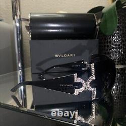 Lunettes de soleil Bvlgari 651-B Noir Cristal Swarovski Édition Limitée TRÈS RARE