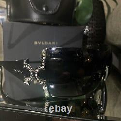 Lunettes de soleil Bvlgari 651-B Noir Cristal Swarovski Édition Limitée TRÈS RARE