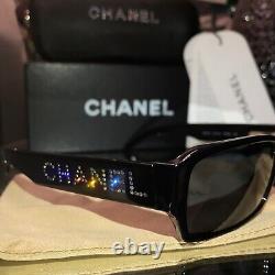 Lunettes de soleil Chanel 5060-B Noir Édition Limitée Cristaux Swarovski TRÈS RARE