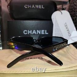 Lunettes de soleil Chanel 5060-B Noir Édition Limitée Cristaux Swarovski TRÈS RARE