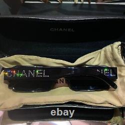 Lunettes de soleil Chanel 5060-B Noir Édition Limitée Cristaux Swarovski TRÈS RARE