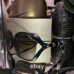 Lunettes de soleil Gucci édition limitée noires en cristal Swarovski 3508-B TRÈS RARE