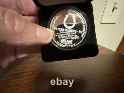 Médaille d'argent Peyton Manning Highland Mint Édition Limitée Nouvelle Très Rare