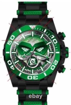 Montre à quartz Invicta Green Lantern. Très rare. Difficile à trouver. Édition limitée.