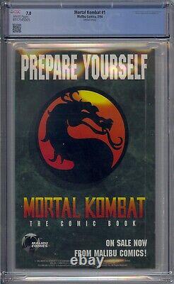 Mortal Kombat #1 Cgc 7.0 Très Rare Édition Limitée Pages Blanches