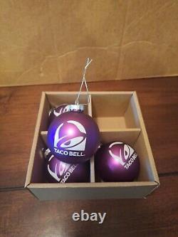 NOUVELLE Boule de Noël en Verre Violet Taco Bell Édition Limitée 2023 TRÈS RARE