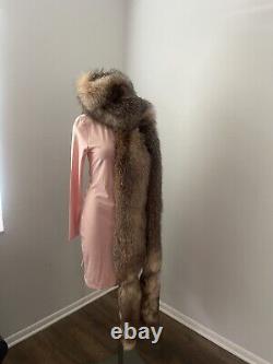 OSCAR DE LA RENTA Écharpe En Fourrure De Renard En Cristal Très RARE ! Édition Limitée