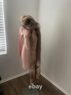 OSCAR DE LA RENTA Écharpe En Fourrure De Renard En Cristal Très RARE ! Édition Limitée