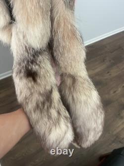 OSCAR DE LA RENTA Écharpe En Fourrure De Renard En Cristal Très RARE ! Édition Limitée