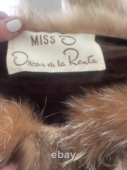 OSCAR DE LA RENTA Écharpe En Fourrure De Renard En Cristal Très RARE ! Édition Limitée