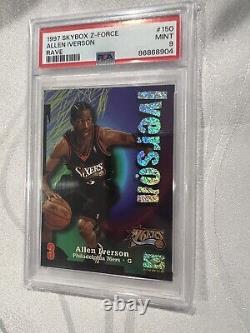 PSA 9 Allen Iverson 1997 Skybox Z-Force Rave #/399! POP 3! TRÈS RARE! Le Réponse