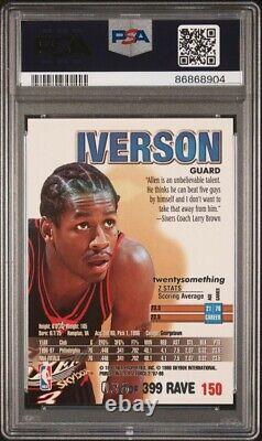 PSA 9 Allen Iverson 1997 Skybox Z-Force Rave #/399! POP 3! TRÈS RARE! Le Réponse