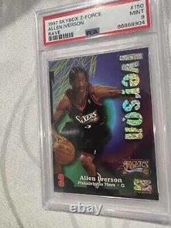 PSA 9 Allen Iverson 1997 Skybox Z-Force Rave #/399! POP 3! TRÈS RARE! Le Réponse