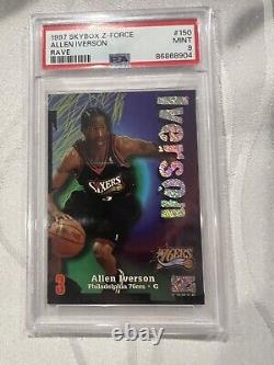 PSA 9 Allen Iverson 1997 Skybox Z-Force Rave #/399! POP 3! TRÈS RARE! Le Réponse