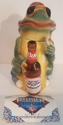 Personnage de la grenouille Budweiser BUD Stein 1996 Édition limitée Anheuser/Busch Très rare