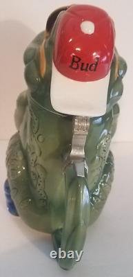 Personnage de la grenouille Budweiser BUD Stein 1996 Édition limitée Anheuser/Busch Très rare