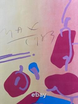 Peter Max Dame Avec Fleurs Très Rare Édition Limitée Numérotée 67/75 Grande lithographie