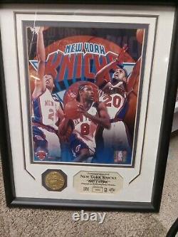 Photographie très rare des Big Three des New York Knicks, pièce de monnaie en édition limitée, certificat d'authenticité 0004