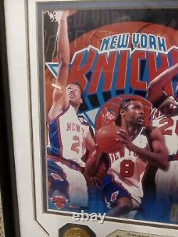 Photographie très rare des Big Three des New York Knicks, pièce de monnaie en édition limitée, certificat d'authenticité 0004