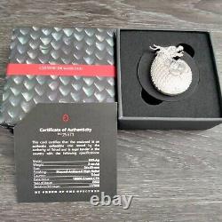 Pièce de monnaie en argent de 2 onces de Tchad Dragon Egg Hatchling Très rare, édition limitée à seulement 500 exemplaires.