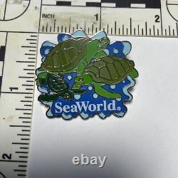 RARE Épingle Émail Famille de Tortues Seaworld Très Rare Verte et Bleue ÉDITION LIMITÉE DERNIER EXEMPLAIRE