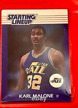 RARE Très Limité Karl Malone Utah Jazz 1988 Starting Lineup Avec Carte
