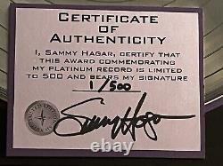 Sammy Hagar Standing Hampton Geffen Édition Limitée #1/500 Signée Très RARE