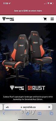 Secretlab Rust Chair Gaming Chair Très Rare & Limited Chaise De Jeu En Cuirette