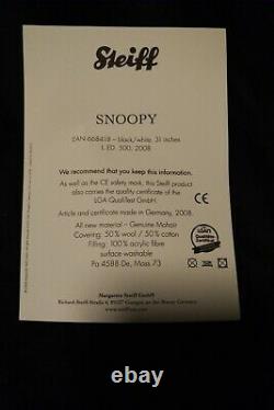 Steiff Snoopy 31 Tall Jointed Édition Limitée Très Rare Peanuts Snoopy Steiff
