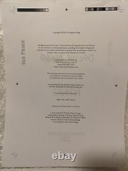 Stephen King Docteur Sleep Danse du Cimetière 3ème ÉPREUVE TRÈS RARE Édition Limitée