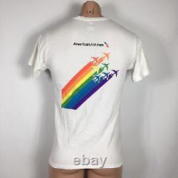 T-shirt rétro en édition limitée très rare American Airlines PRIDE taille petite LGBTQ