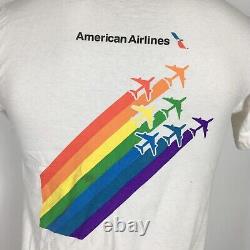 T-shirt rétro en édition limitée très rare American Airlines PRIDE taille petite LGBTQ