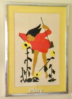 TRES RARE Gravure sur bois de Rosalind Smith LE BALANCIER Édition limitée signée 28/100