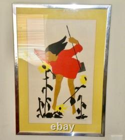 TRES RARE Gravure sur bois de Rosalind Smith LE BALANCIER Édition limitée signée 28/100