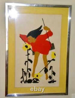 TRES RARE Gravure sur bois de Rosalind Smith LE BALANCIER Édition limitée signée 28/100