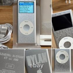 TRÈS RARE IPOD NANO 2ÈME GÉNÉRATION BOB DYLAN 2007 NOUVELLE ÉDITION LIMITÉE N° 67/200
