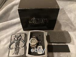 TRÈS RARE! Meilleure Montre Star Wars Fossil de 2002, Édition Limitée BOBA FETT 297/2000