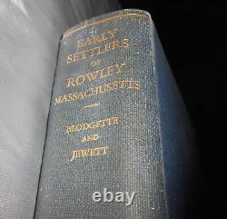 TRÈS RARE SIGNÉ LIMITÉ Amos Jewett Early Settlers Rowley MA Nouvelle-Angleterre