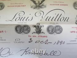 Très Rare 1890 Louis Vuitton Trunk Maker Signé Facture. Vente À Temps Limité