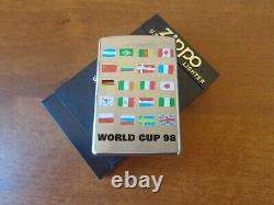 Très Rare 1997 Limited Zippo Football Soccer Fifa Drapeaux Coupe Du Monde France 1998