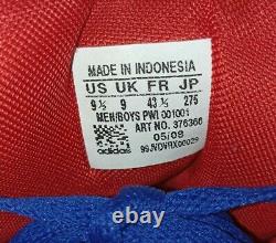 Très Rare Adidas Top DIX High Size 9.5 Red White Blue Edition Limitée