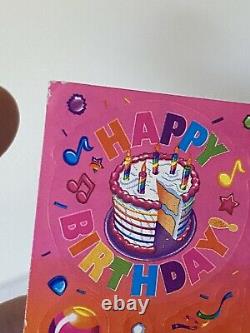 Très Rare Edition Limitée Lisa Frank Vintage Happy Birthday Feuille D'autocollant S303
