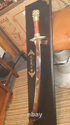 Très Rare Franklin Ment Genghis Khan 24k Gold Plate Sword Numéro Limité (1988)