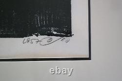 Très Rare Jacob Pins Signé À La Main Auto-portrait 1957 Woodcut Edition Limitée