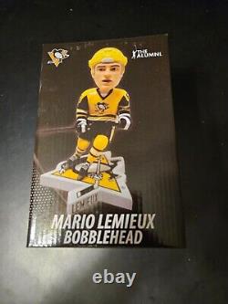 Très rare 2019 Mario Lemieux Le casque jaune Alumni Bobblehead Limité #63/100