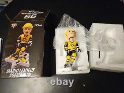 Très rare 2019 Mario Lemieux Le casque jaune Alumni Bobblehead Limité #63/100