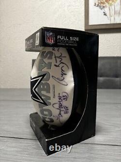 Très rare Dallas Cowboys ballon de football en édition limitée signé par plusieurs joueurs sans certificat d'authenticité