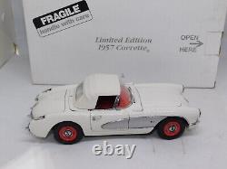 Très rare Danbury Mint 1957 Chevrolet Corvette 1:24 Édition Limitée #3963 BLANC