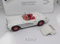 Très rare Danbury Mint 1957 Chevrolet Corvette 1:24 Édition Limitée #3963 BLANC